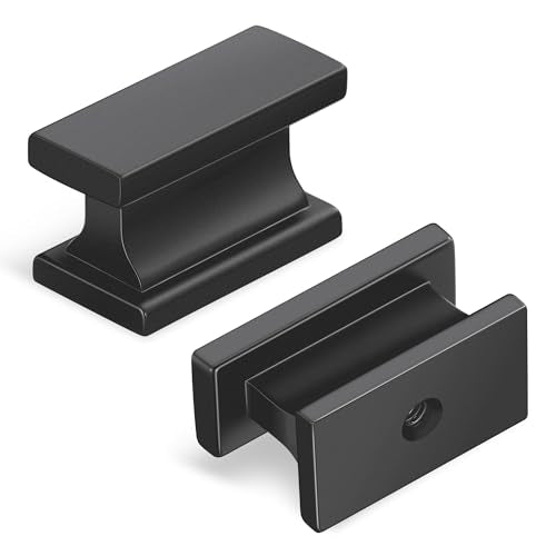 Lardmon 10 Pack Gunmetal Gray Rectangle Cabinet Knobs Drawer Knobs Modern Single Hole Cabinet Pulls Solid Kitchen Cabinet Handles Hardware Drawer Pulls Handles for Dresser, L x W: 1.24 x 0.59 in - color: Gray, size: Single Hole