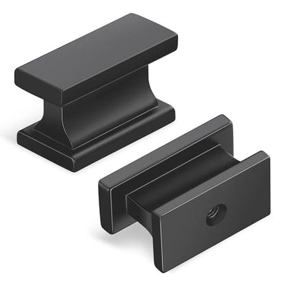 Lardmon 10 Pack Gunmetal Gray Rectangle Cabinet Knobs Drawer Knobs Modern Single Hole Cabinet Pulls Solid Kitchen Cabinet Handles Hardware Drawer Pulls Handles for Dresser, L x W: 1.24 x 0.59 in - color: Gray, size: Single Hole