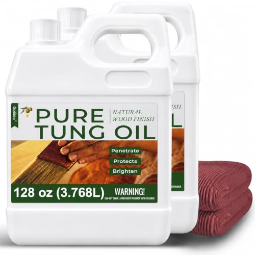 128 Oz 2 PCS Pure Tung Oil for Wood Finishing, Waterproof Tung Oil Wood Sealer for Indoor & Outdoor Favored by Craftsmen, Food Safety Tung Oil for for Wood Product Furniture & Countertop - size: 256 Fl Oz