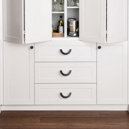 Goo-Ki 3 Inch(76 mm) Hole Centers Luxurious & Sturdy Zinc Alloy Cabinet Handls,Matt Black Cabinet Pulls in Unique Curved Design, 6 Pack - color: Matt Black, size: 3'' Hole Centers