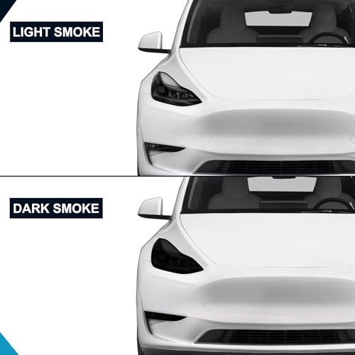 Pre-Cut Headlight Foglight Tint Kit Compatible with Jeep Wrangler 4 Door 2019-2023 | Precision Cut Stretchable PPF Vinyl Overlay Cover Wrap (Dark Smoke) - color: Dark Smoke