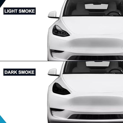 Pre-Cut Headlight Foglight Tint Kit Compatible with Jeep Wrangler 4 Door 2019-2023 | Precision Cut Stretchable PPF Vinyl Overlay Cover Wrap (Dark Smoke) - color: Dark Smoke
