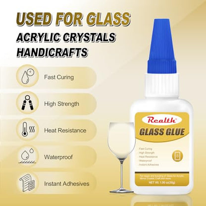 Super Glue for Glass Glue 30g 2 Pack Clear Fast Drying - size: 60g, style: Glass Glue