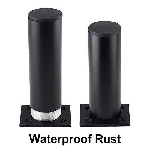 4-Pack Adjustable Aluminum Alloy Furniture Legs 4.7" Height Black - color: Black, size: 4.7 Inch
