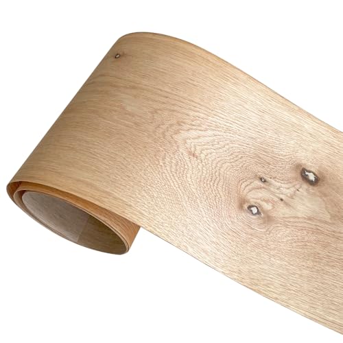 Natural Wood Veneer, Thin Veneer Sheets, Furniture/Boxes/Wooden Crafts Production and Renovation, Handmade DIY (European Oak) - color: European Oak / 8″ x 90″
