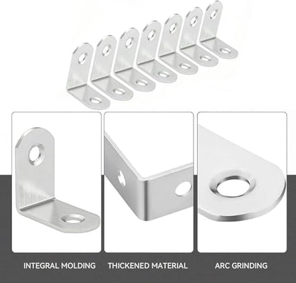 Stainless Steel Corner Brace, 20Pcs 90 Degree Right L-Shaped Metal Corner Connector Joint Plate, Cabinet, DIY Woodworking Projects with 40PCS Screws 1.2x0.6in (30x30x16（20pcs） - size: 30x30x16（20pcs）