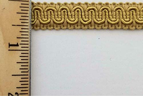 1/2" Scroll Braid Gimp w/Backing - 10 Continuous Yards - Many Color Options! (Aztec Gold) - color: Aztec Gold