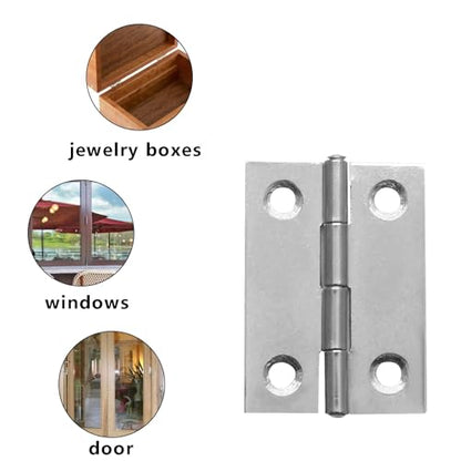 Piutouyar 12 Pack Butt Hinge 2 Inch Mini Hinges, Silver - size: 2 Inch