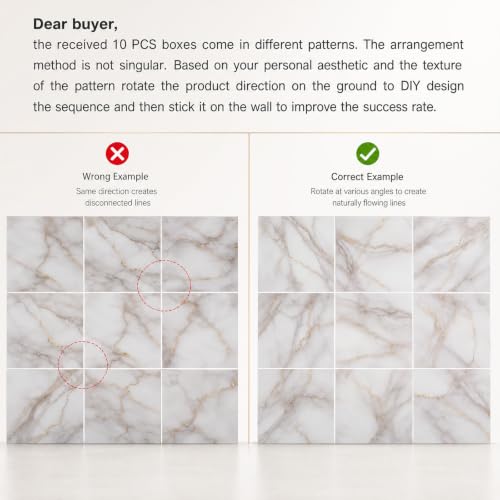 10 Pack Bathroom Wallpaper, Peel and Stick Waterproof Wall Tiles. Cracked Porcelain Texture, Ideal for Kitchen Backsplash, Living Roomand Shower Area Decor.（Not Real Tiles）