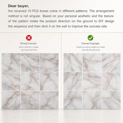 10 Pack Bathroom Wallpaper, Peel and Stick Waterproof Wall Tiles. Cracked Porcelain Texture, Ideal for Kitchen Backsplash, Living Roomand Shower Area Decor.（Not Real Tiles）