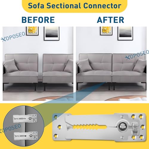 2 Pack Sectional Couch Connector with Screws, Sofa Alligator Clamps