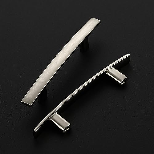 30 Pack Brushed Nickel Cabinet Handles, 3" Hole Center Curved Pulls - color: Brushed Nickel, size: 3" Hole Center