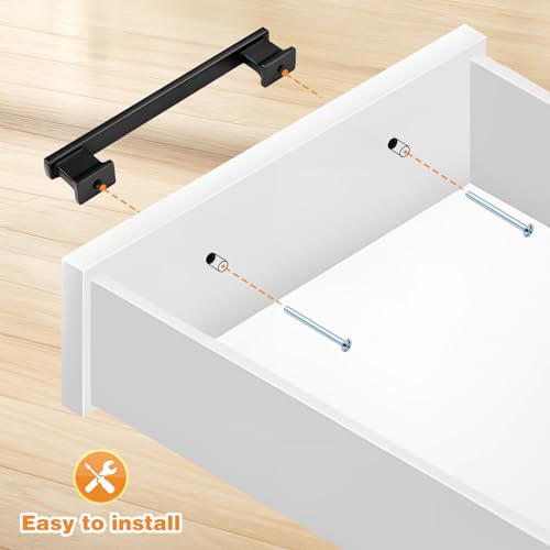 Probrico 10 Pack Black Cabinet Pulls 3 Inch(76mm) Hole Center, Matte Black Kitchen Cabinet Hardware, Dresser Drawer Pulls for Cabinet Kitchen Cupboard - color: Black, size: 3 inch hole center