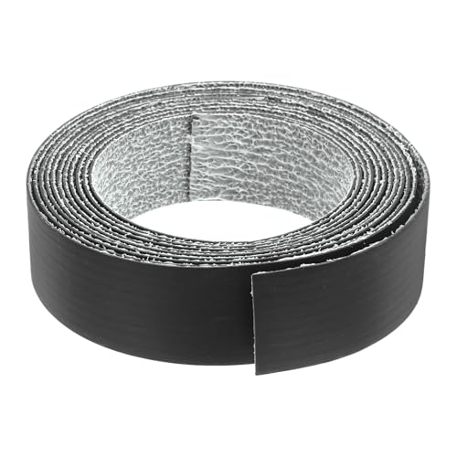 uxcell Edge Banding, 1-1/8 Inch x 10ft Pre-Glued Embossed Veneer Edging Iron-on Flexible Edge Banding for Cabinet Repair Furniture Restoration, Black - color: Black, size: 1-1/8 Inch x 10ft