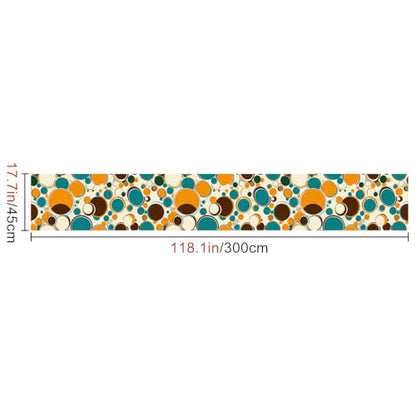 HOMETITUTE Polka Dot Circles Peel Stick Wallpaper 118.1x17.7 Inch Vinyl - color: Retro Orange Blue Circles