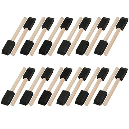 Mister Rui 24 Pack 1 Inch Foam Paint Brushes for Painting and Cleaning - color: Foam Brush Set | Pack of 24