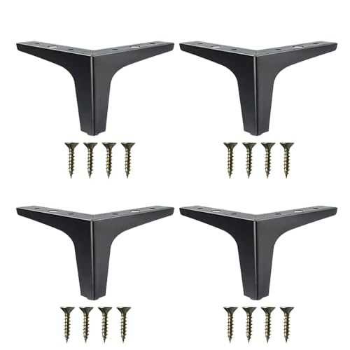 4 Inch Metal Furniture Legs Black - size: 4 inch (4PCS)