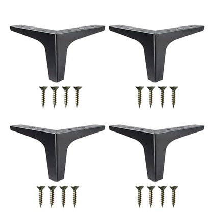 4 Inch Metal Furniture Legs Black - size: 4 inch (4PCS)
