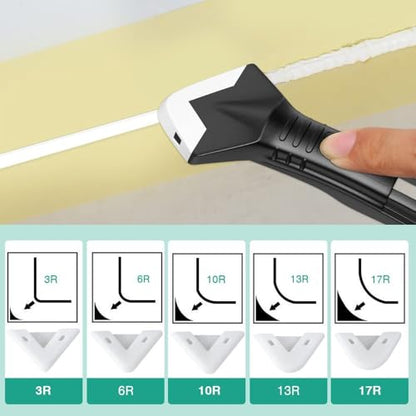 9 Pieces Silicone Caulking Tool Kit with 5 Silicone Tips Scrapers, Grout Removal Scraper Set, Sealant Finishing Tool with Multi Angle Scrapers, Residue Remover Tools for Kitchen Bathroom Window Sink