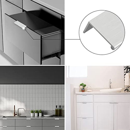 Rergy 10 Pack 3" Cabinet Pulls Brushed Nickel Finger Pulls for Cabinets - color: Brushed Nickel, size: Hole Center: 3in(76mm)