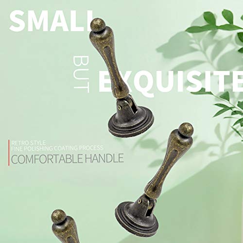 Bonsicoky 6Pcs Antique Bronze Tear Drop Pulls