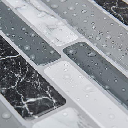 Art3d 12 x 12 Inch Vinyl Peel and Stick Backsplash, 10-Pack, Marble Grey - color: Gray Marble, size: 12" x 12" (10 Sheets)