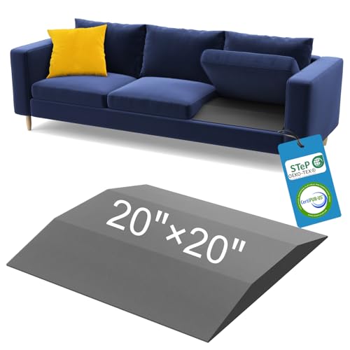 Couch Cushion Support for Sagging Seat, 20"x20"x2" 35D Firm Trapezoid Foam - color: Grey-1pcs, size: 20"x20"x2"