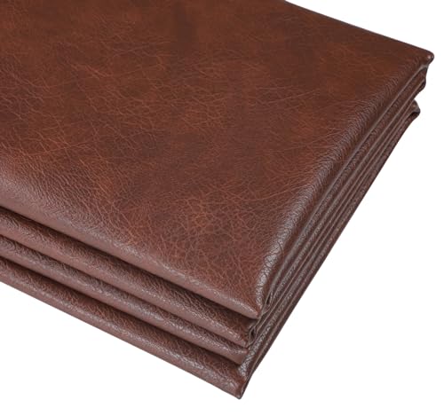 Marine Vinyl Fabric Faux Leather: Soft Vinyl Upholstery Leather 54" x 36" - color: Dark Brown