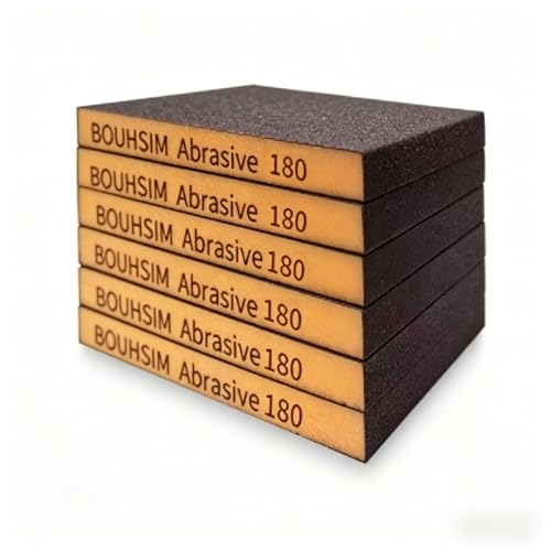 6 Pack 180 Grit Sanding Sponges, Washable and Reusable Handmade Sandpaper Block, Sanding Blocks for Wood, Drywall, Metal, Sandpaper Blocks Pads - size: 6 Pack 180 grit
