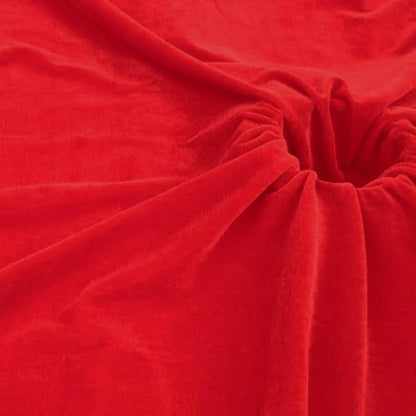 XSEINO Stretch Velvet Fabric by The Yard, 63" x 40" Cut, Soft Red Fabric for Upholstery, Sewing, Crafts, Apparel - 90% Polyester 10% Spandex - color: Red