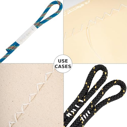 Sail Repair Kit with Sail Needle, Thick Waxed String Whipping Twine Brown - color: Brown