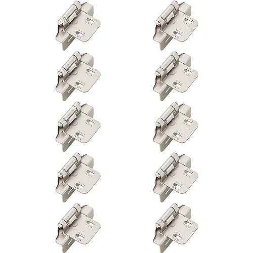 Franklin Brass (10-Pack) Self-Closing Cabinet Hinges Semi-Wrap 1/4' Overlay for Cabinet Doors Kitchen/Cabinets/Cupboards/Furniture Satin Nickel H01911K-SN-B - size: 1/4" Overlay
