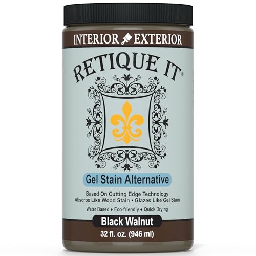 Water-Based Gel Stains by Retique It (32oz Stain, 30 Black Walnut) - color: 30 Black Walnut, size: 32oz Stain