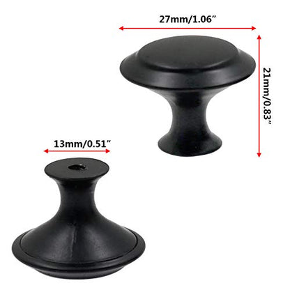 Biaungdo 15 Pack 1Inch Flat Black Kitchen Cabinet Knobs Drawer Dresser Handles Knobs, Round Drawer Handles