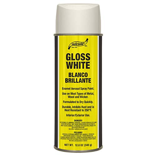 SM Arnold Gloss White Enamel Spray Paint, for Indoor Outdoor DIY, 12 Oz - color: Gloss White