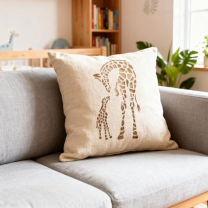 TIAMECH A4 Reusable Mum and Son Giraffe Stencil for Painting - style: Mum and Son Giraffe