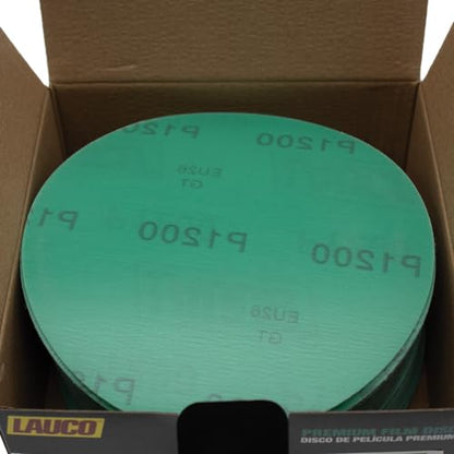 Premium 6" Hook and Loop Sanding Discs (Box of 50) - Hook and Loop Backing Discs for DA Orbital Sanders - Automotive Sanding Wood Furniture Finishing (GRIT-1200) 25945 - size: GRIT-1200