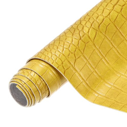 MECCANIXITY Faux Leather Fabric Sheets, 54x36 Inch Waterproof Solid Soft PU Synthetic Leather Sheet for Upholstery Replacement Renovate Furniture Bag Crafts DIY Sewings(Light Gold) - color: Light Gold