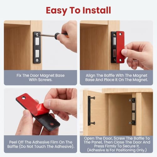 3 Pack Door Magnetic Catch, 30 Lb Heavy Duty Cabinet Magnets Screw in