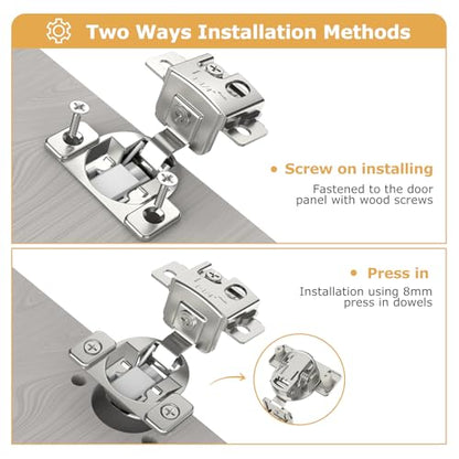 Furniware 10 Pieces 1-1/4 in Overlay Soft Close Concealed Hinge, 105 Degree - color: 10 Pieces, size: 1-1/4"