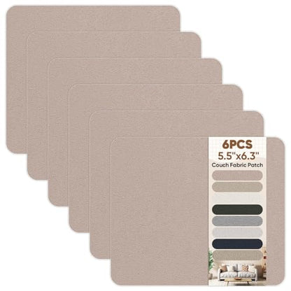 Suede Couch Patch Repair Fabric,6-Piece Self-Adhesive Microfiber Patches，Quick Fix Sofa Chair Car Seat,Furniture & Upholstery Repair Kit. (Rice Pink) - color: Rice pink, size: 5.5 x 6.3 inches