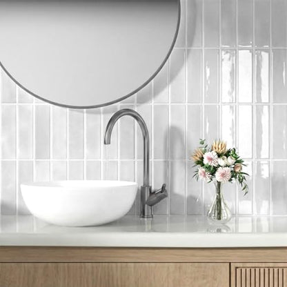 Peel and Stick Backsplash Tile for Kitchen, 10 Sheets, 11.42''x9'' - color: White/Gray