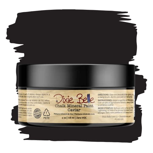 Dixie Belle Paint Company Chalk Mineral Paint - Caviar (4oz) - color: Caviar, size: 4 Fl Oz (Pack of 1)