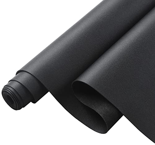Picheng Smooth Faux Leather Sheets: 13.8"X53" Solid Soft Faux Leather Roll - color: Black