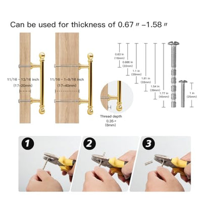 YAGU 6 Pack Polished Brass Cabinet Pulls 3 Inch(76mm) Hole Center Solid Shiny Gold Kitchen Drawer Handles Furniture Hardware for Dresser Cupboard Wardrobe Closet Vanity - color: Polished Brass, size: 6 Pack, style: 3''/76MM Hole Center