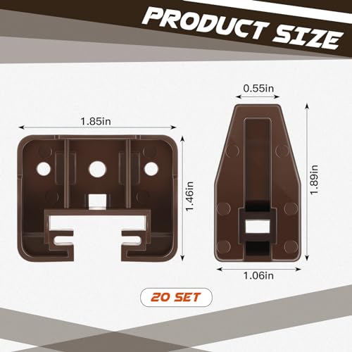 Ripeng 20 Set Drawer Slides and Guides Replacement with Stoppers