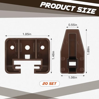 Ripeng 20 Set Drawer Slides and Guides Replacement with Stoppers
