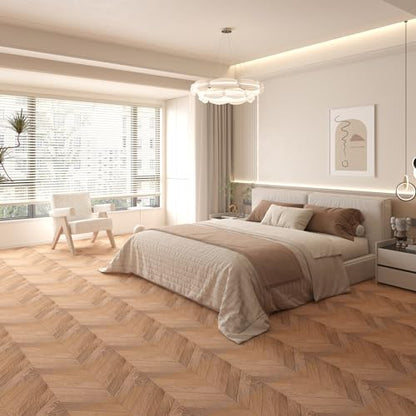 Art3d 30-Pack Herringbone Peel and Stick Floor Tiles (30 Sq.Ft), Brown - color: Herringbone - Brown