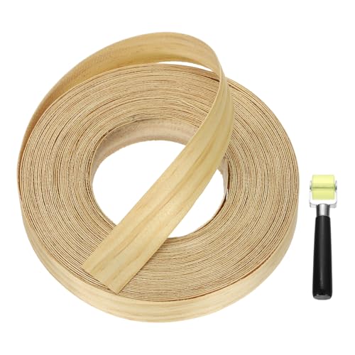 uxcell 1" x 49 ft Wood Edge Banding Pre-Glued Iron On Edging Strip Pine - color: Pine, size: 1" x 49 ft