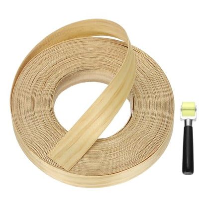 uxcell 1" x 49 ft Wood Edge Banding Pre-Glued Iron On Edging Strip Pine - color: Pine, size: 1" x 49 ft
